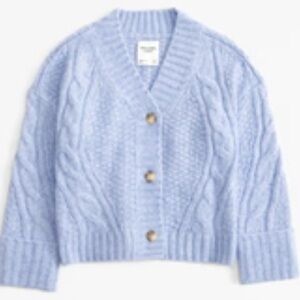 Abercrombie & Fitch| Light Blue | Seed-Stitch Cable Cardigan
